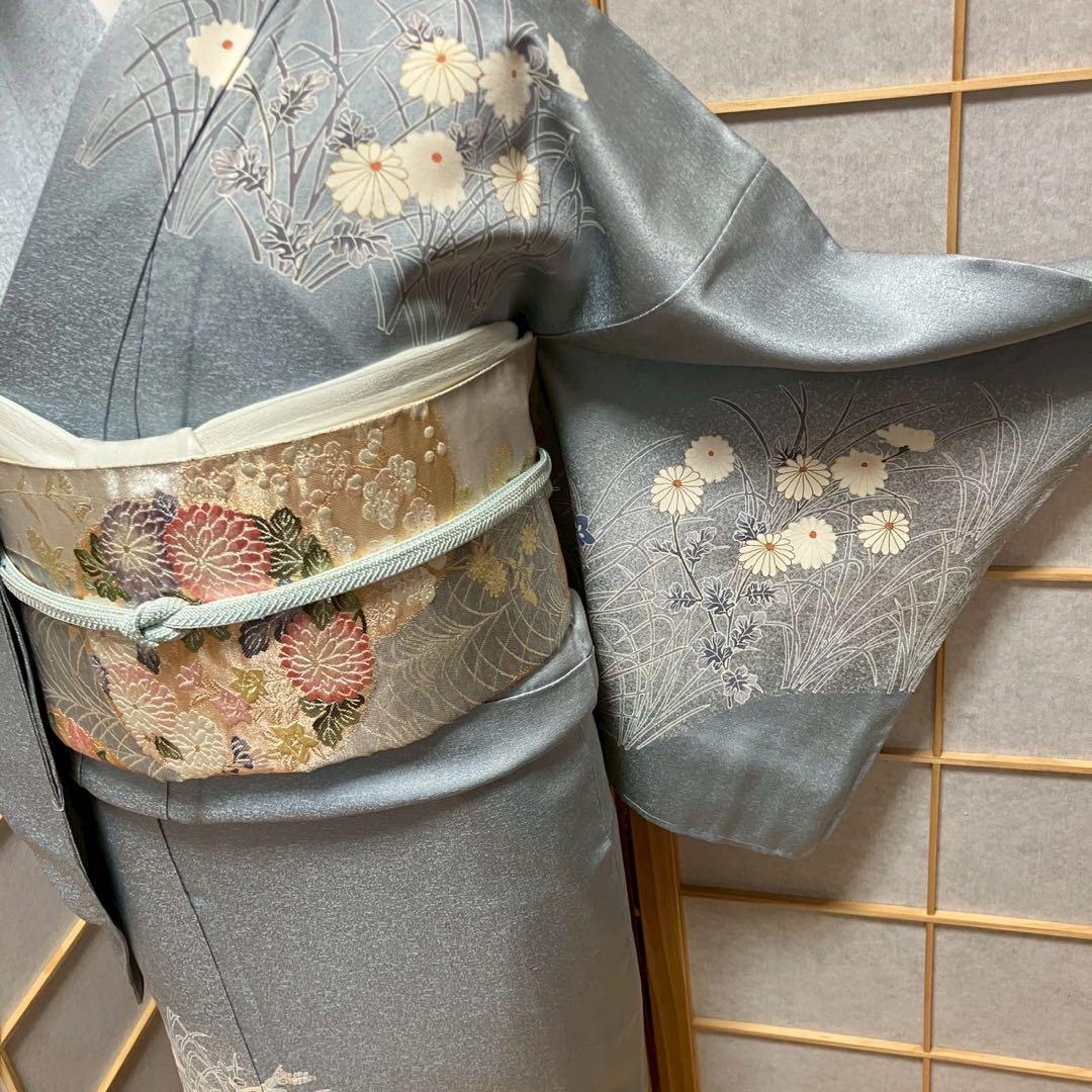 4348# Japanese Kimono Vintage Womens Silk Fabric Robe Kimono only sold