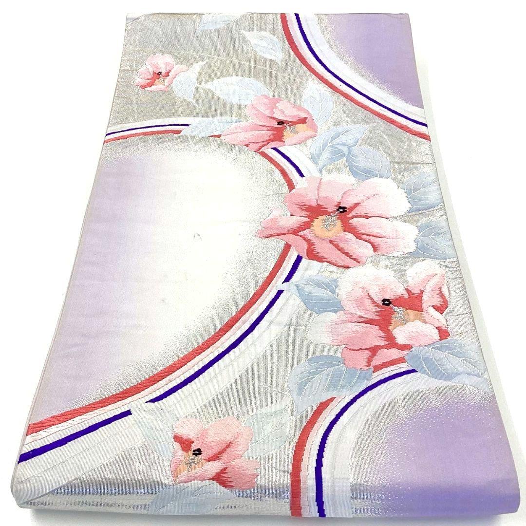 4227# Japanese Vintage Fukuro Obi Belt Kimono Fabric Silk Traditional Embroidery