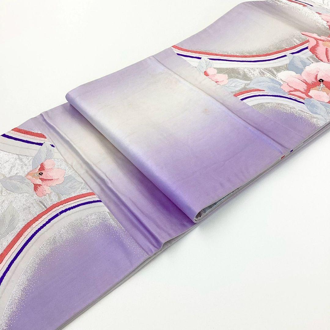 4227# Japanese Vintage Fukuro Obi Belt Kimono Fabric Silk Traditional Embroidery