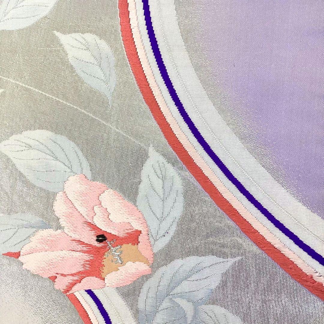 4227# Japanese Vintage Fukuro Obi Belt Kimono Fabric Silk Traditional Embroidery