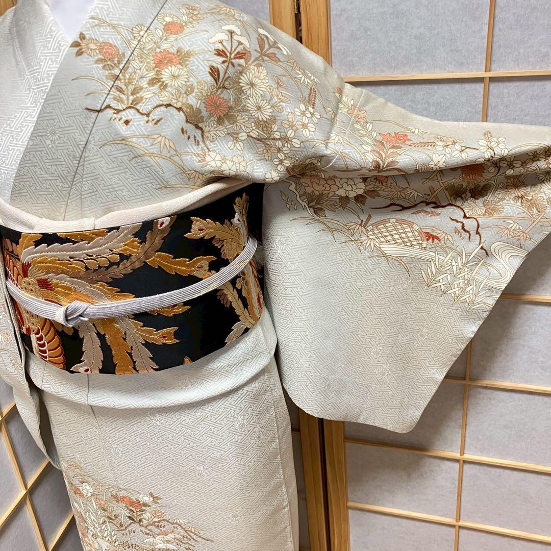 5449# Japanese Kimono Vintage Womens Silk Fabric Robe Kimono only sold