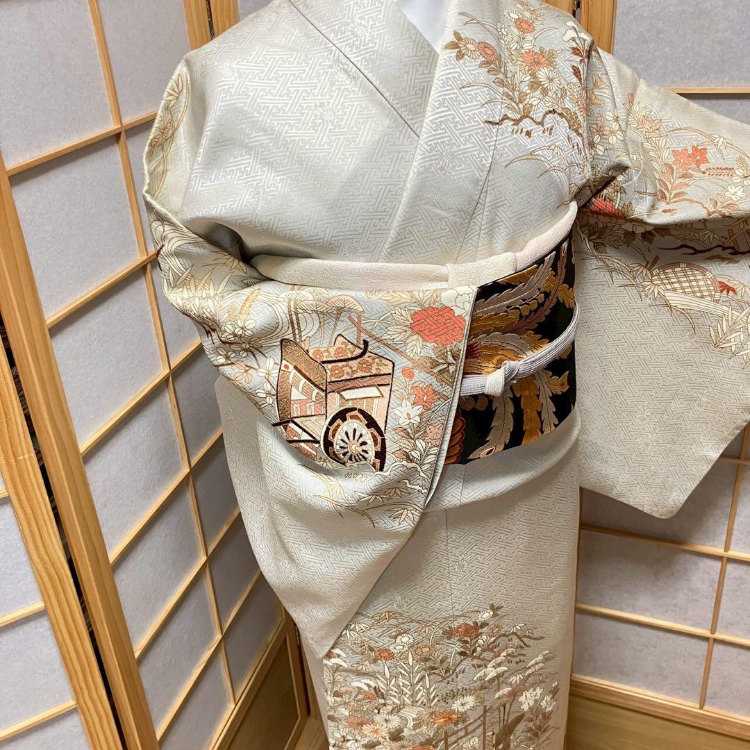 5449# Japanese Kimono Vintage Womens Silk Fabric Robe Kimono only sold