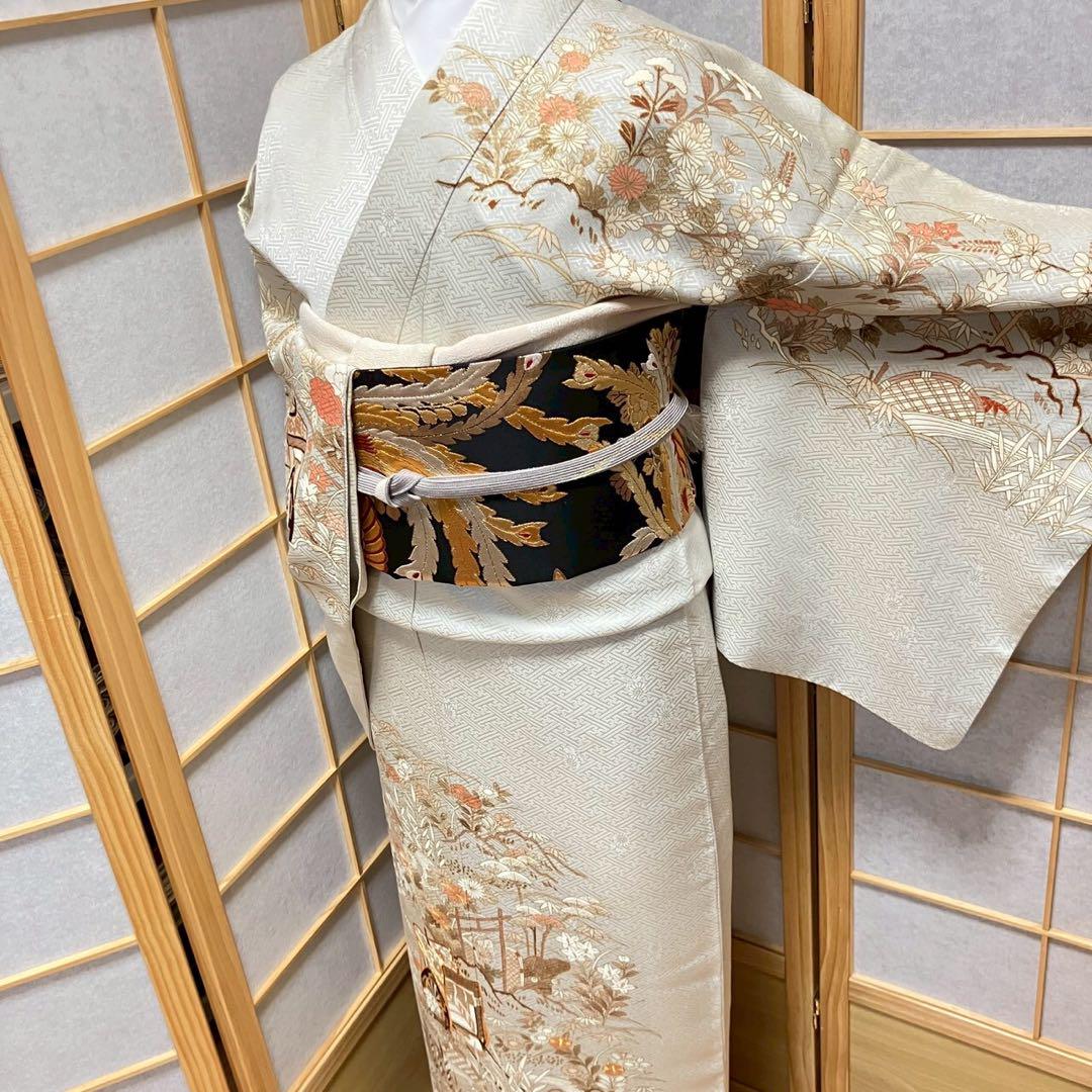 5449# Japanese Kimono Vintage Womens Silk Fabric Robe Kimono only sold