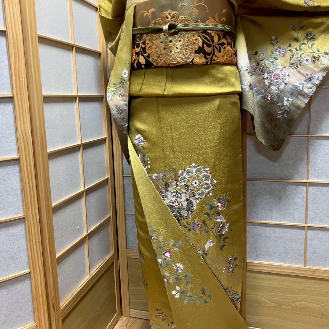 4433# Japanese Kimono Vintage Womens Silk Fabric Robe Kimono only sold