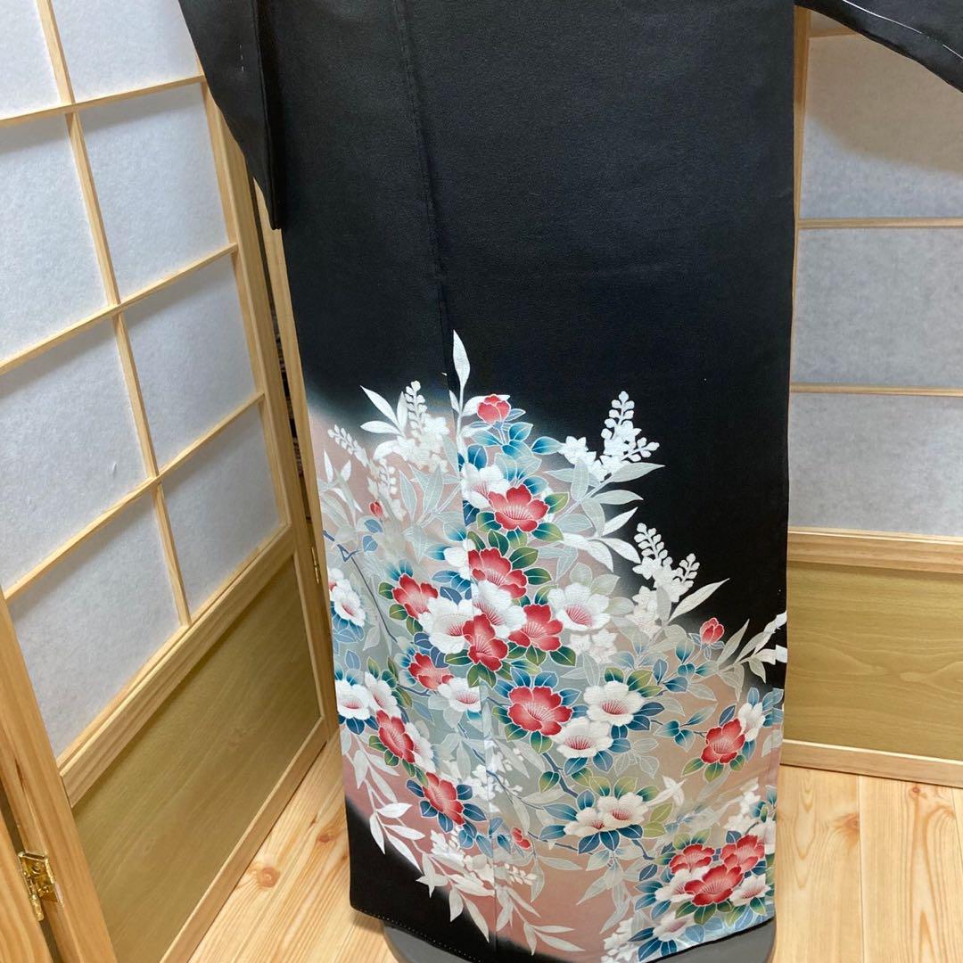 3116# Japanese Tomesode Kimono Vintage Womens Silk Fabric Robe Kimono only sold