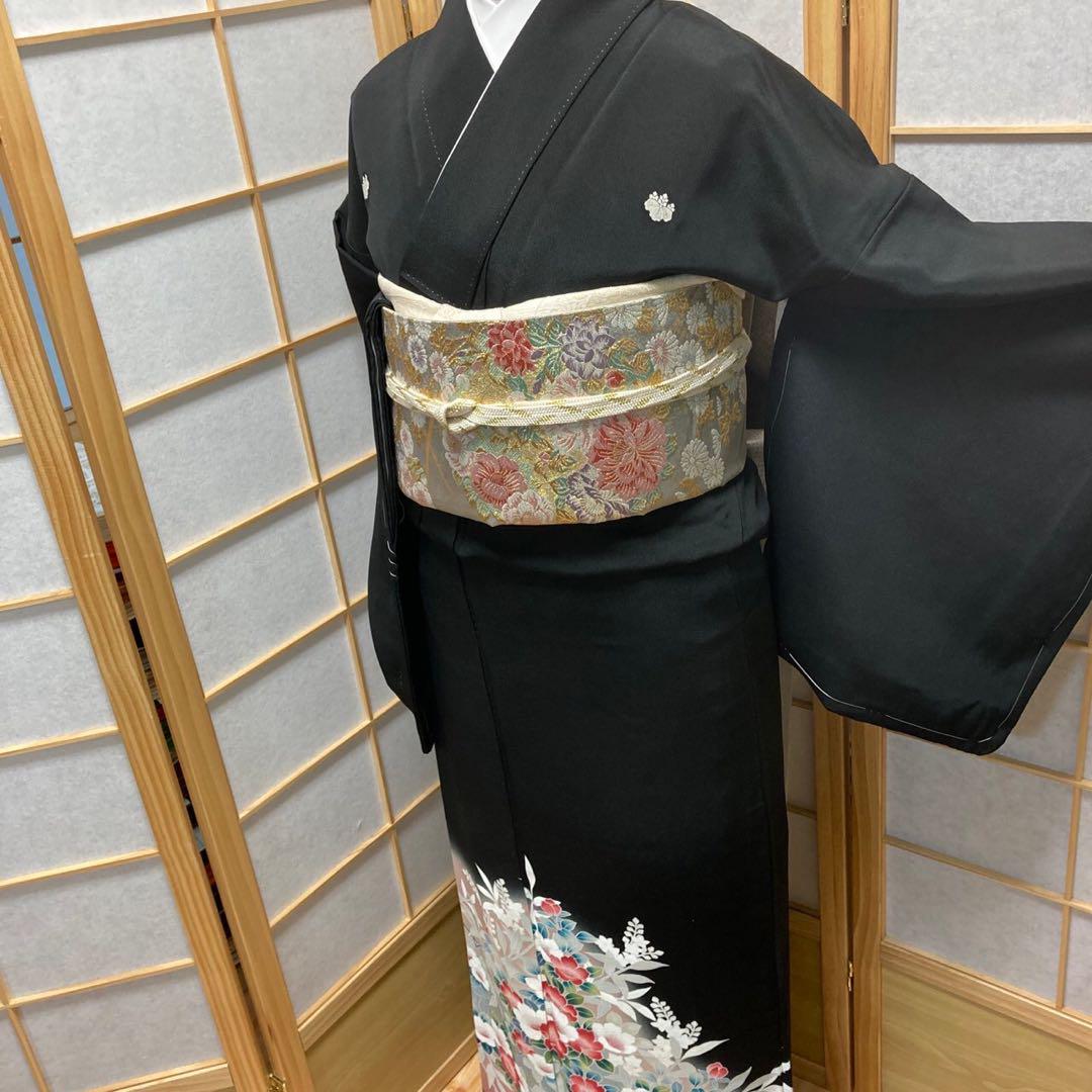 3116# Japanese Tomesode Kimono Vintage Womens Silk Fabric Robe Kimono only sold