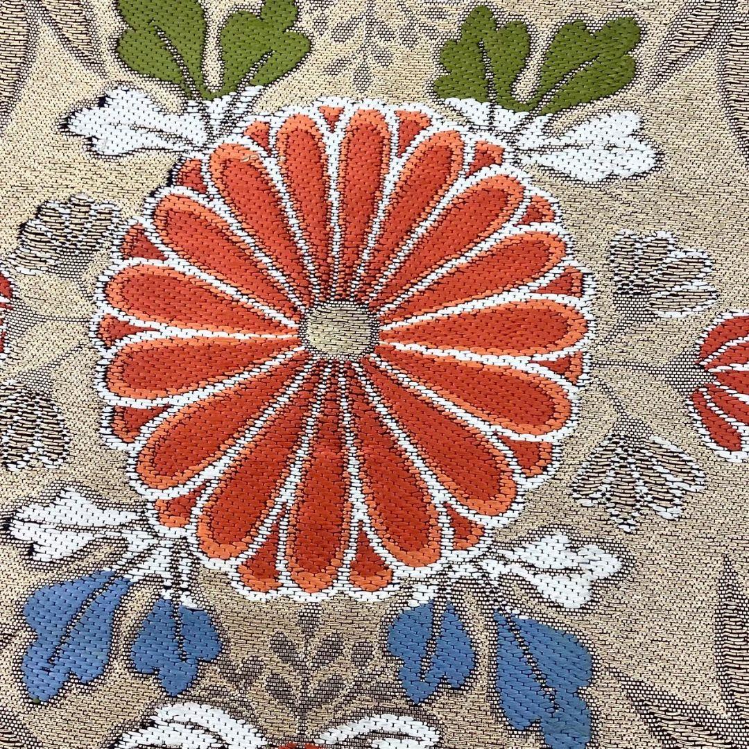4712# Japanese Vintage Fukuro Obi Belt Kimono Fabric Silk Traditional Black