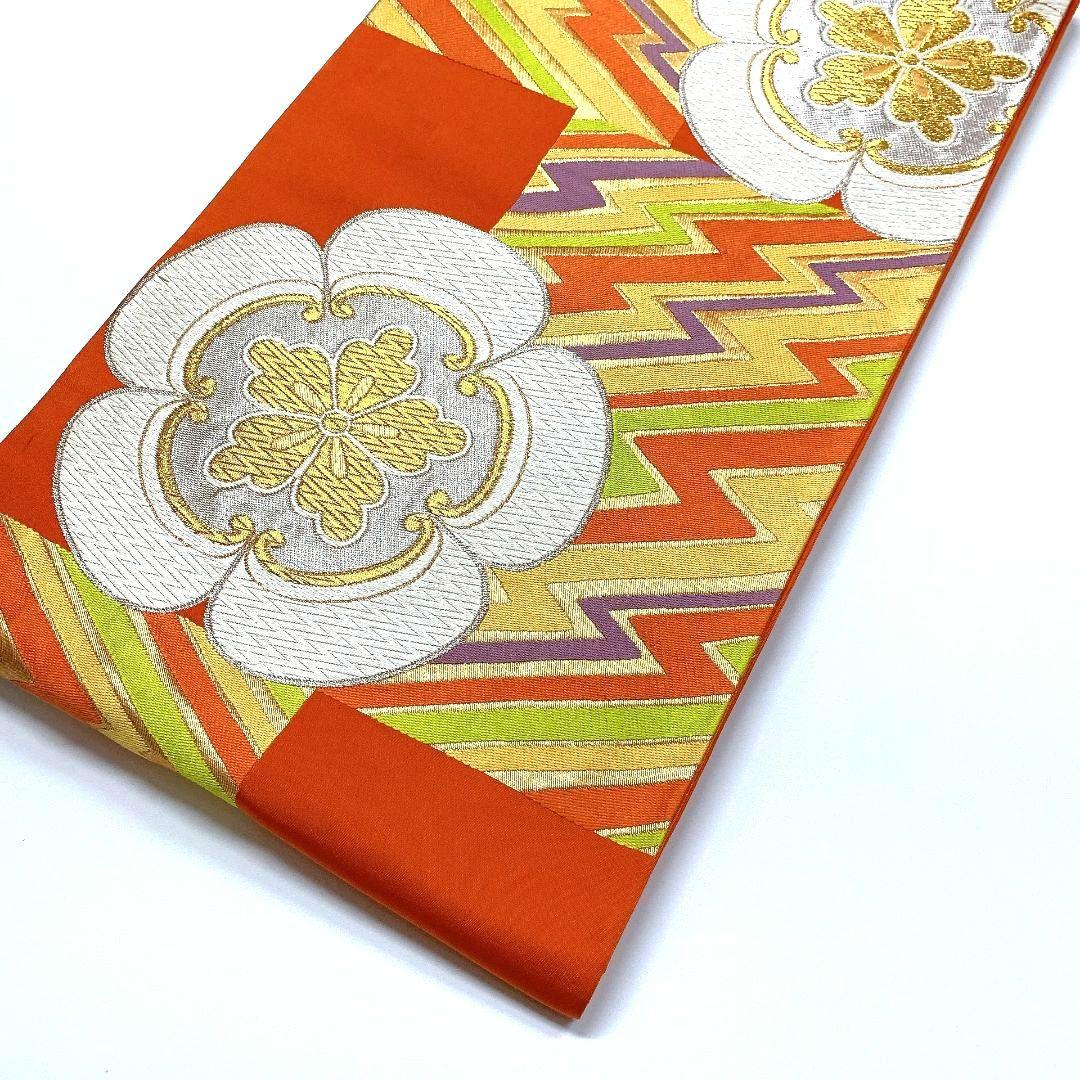 3796# Japanese Vintage Fukuro Obi Belt Kimono Fabric Silk Traditional Embroidery