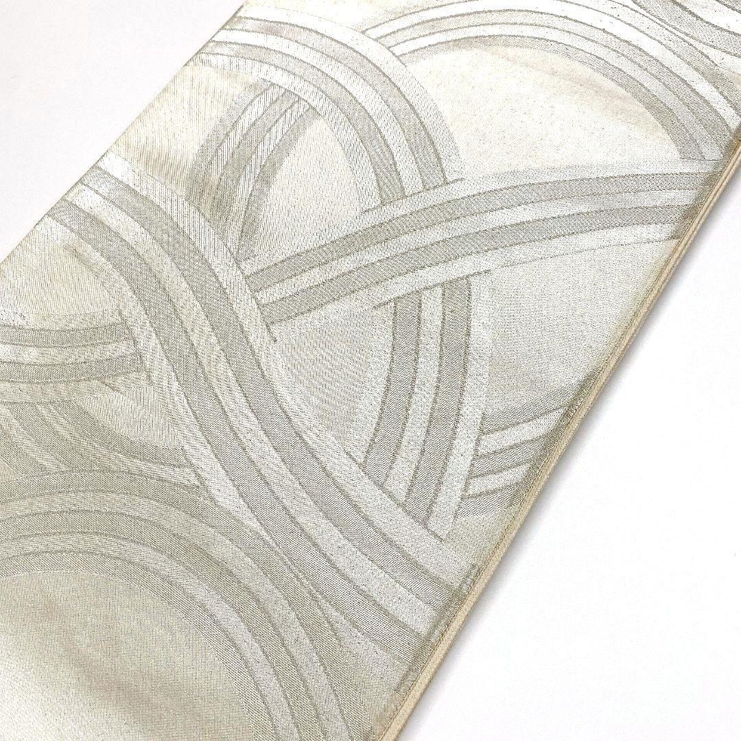 4109# Japanese Vintage Fukuro Obi Belt Kimono Fabric Silk Traditional Silver