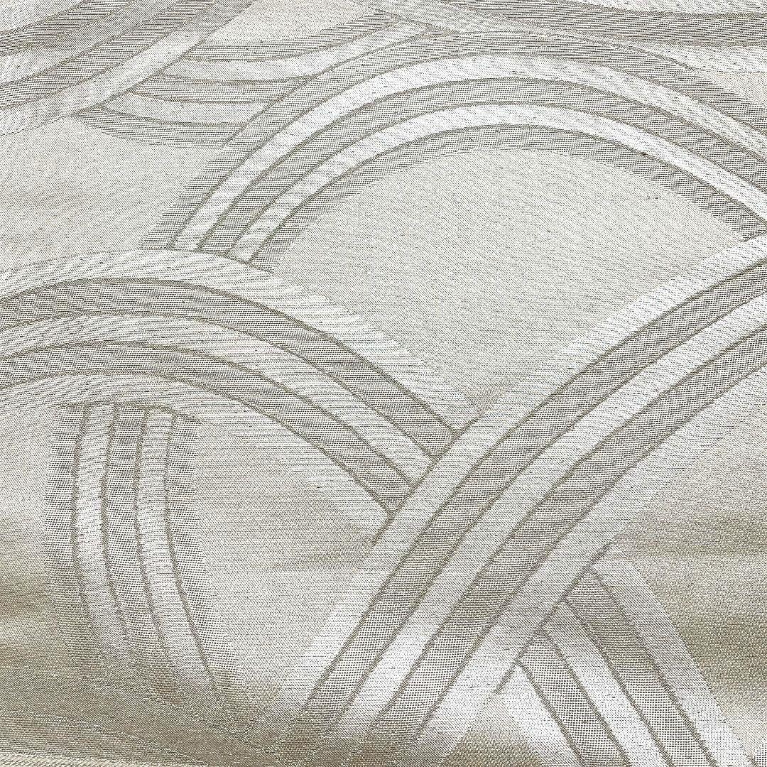 4109# Japanese Vintage Fukuro Obi Belt Kimono Fabric Silk Traditional Silver