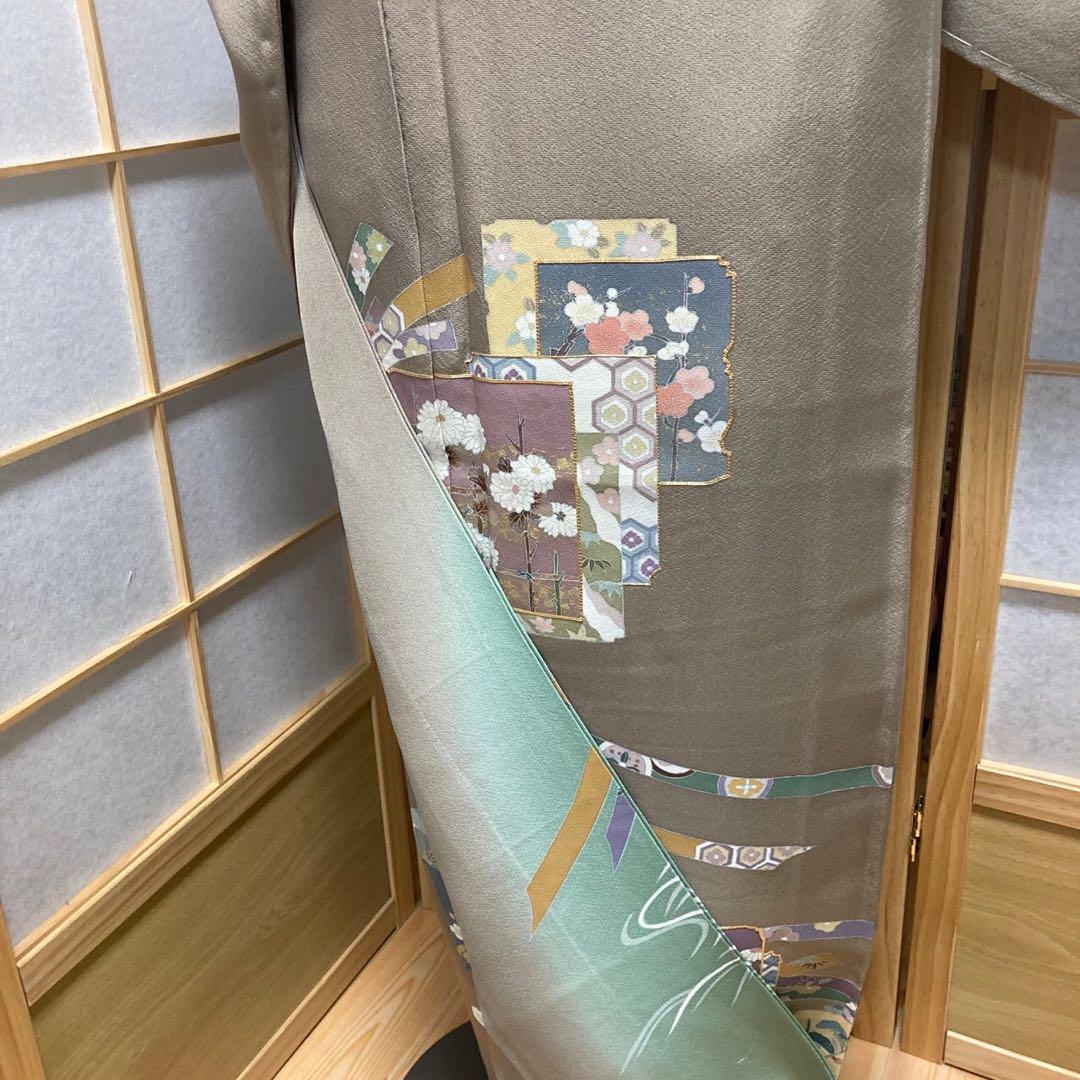 2904# Japanese Tomesode Kimono Vintage Womens Silk Fabric Robe Kimono only sold