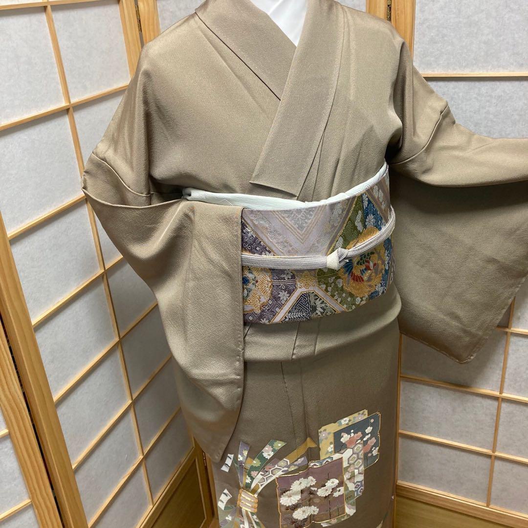 2904# Japanese Tomesode Kimono Vintage Womens Silk Fabric Robe Kimono only sold