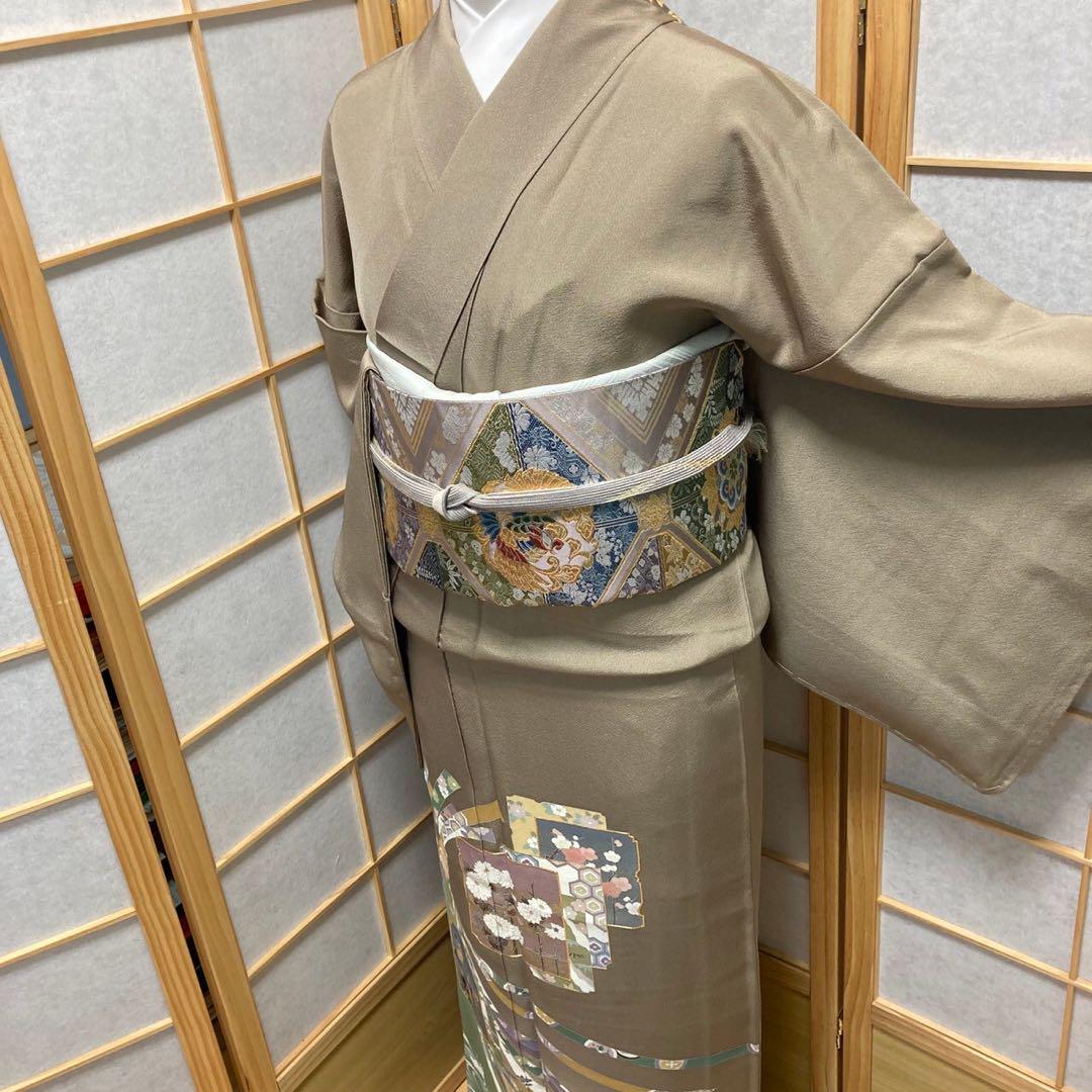 2904# Japanese Tomesode Kimono Vintage Womens Silk Fabric Robe Kimono only sold