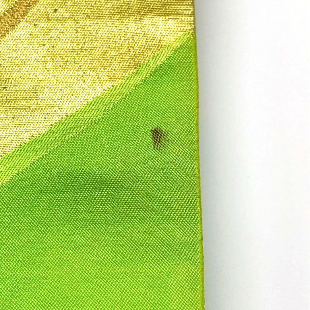 3329# Japanese Vintage Fukuro Obi Belt Kimono Fabric Silk Traditional Green