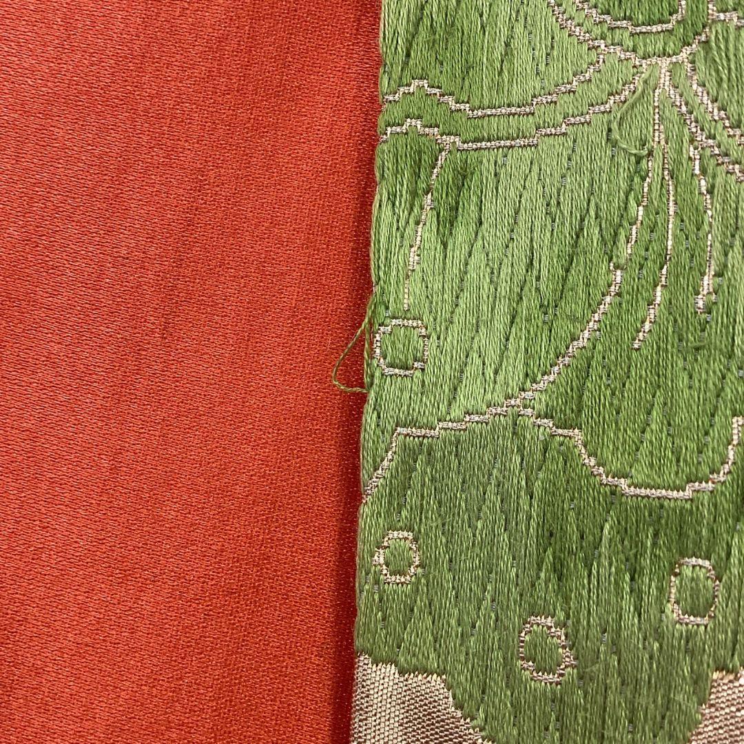 4959# Japanese Vintage Fukuro Obi Belt Kimono Fabric Silk Traditional Gold