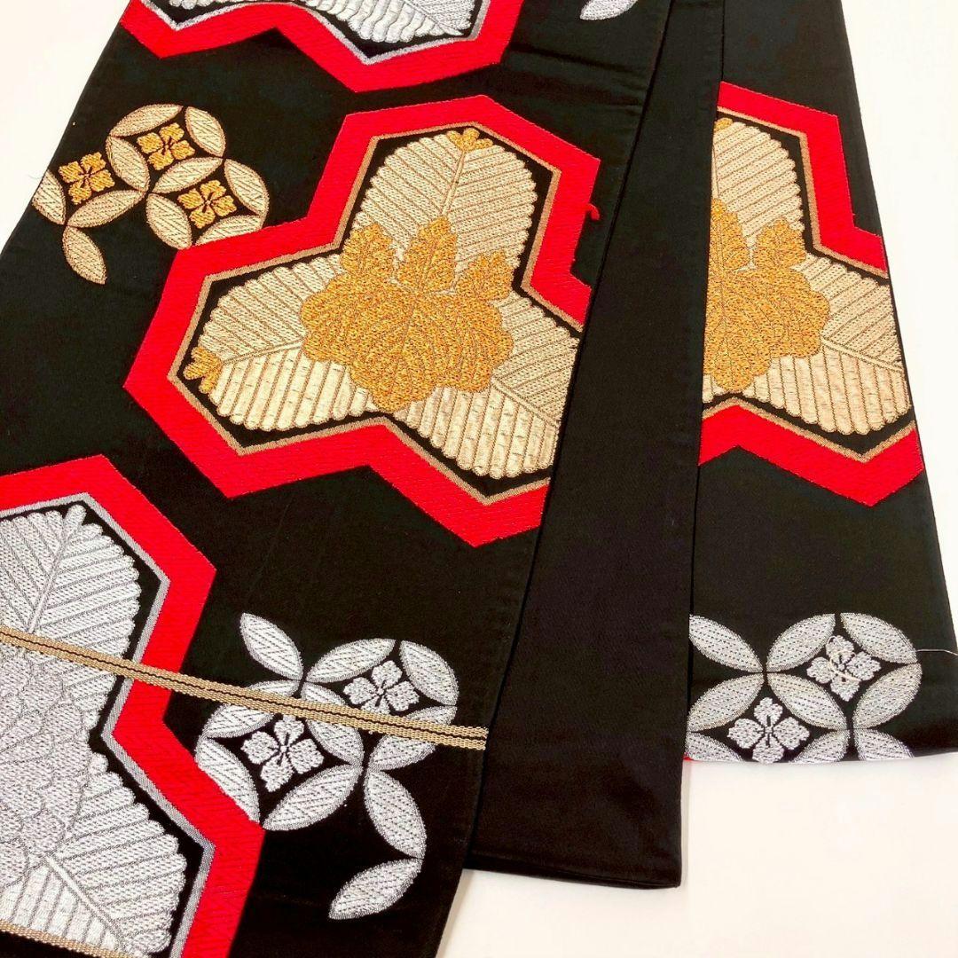 3622# Japanese Vintage Fukuro Obi Belt Kimono Fabric Silk Traditional Untailored