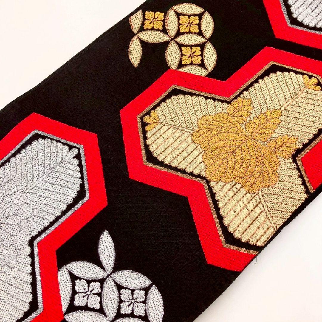 3622# Japanese Vintage Fukuro Obi Belt Kimono Fabric Silk Traditional Untailored