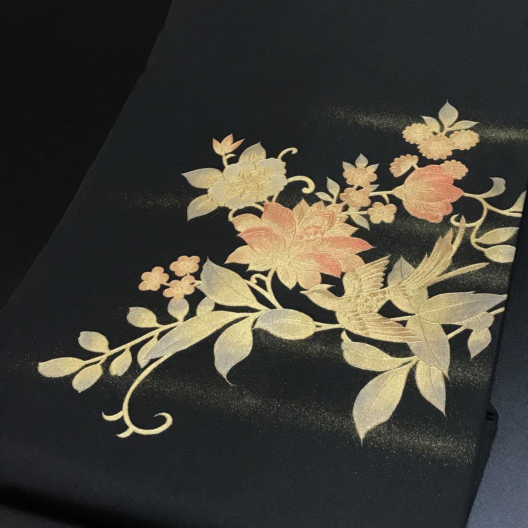 4346# Japanese Vintage Nagoya Obi Belt Kimono Fabric Silk Traditional Black