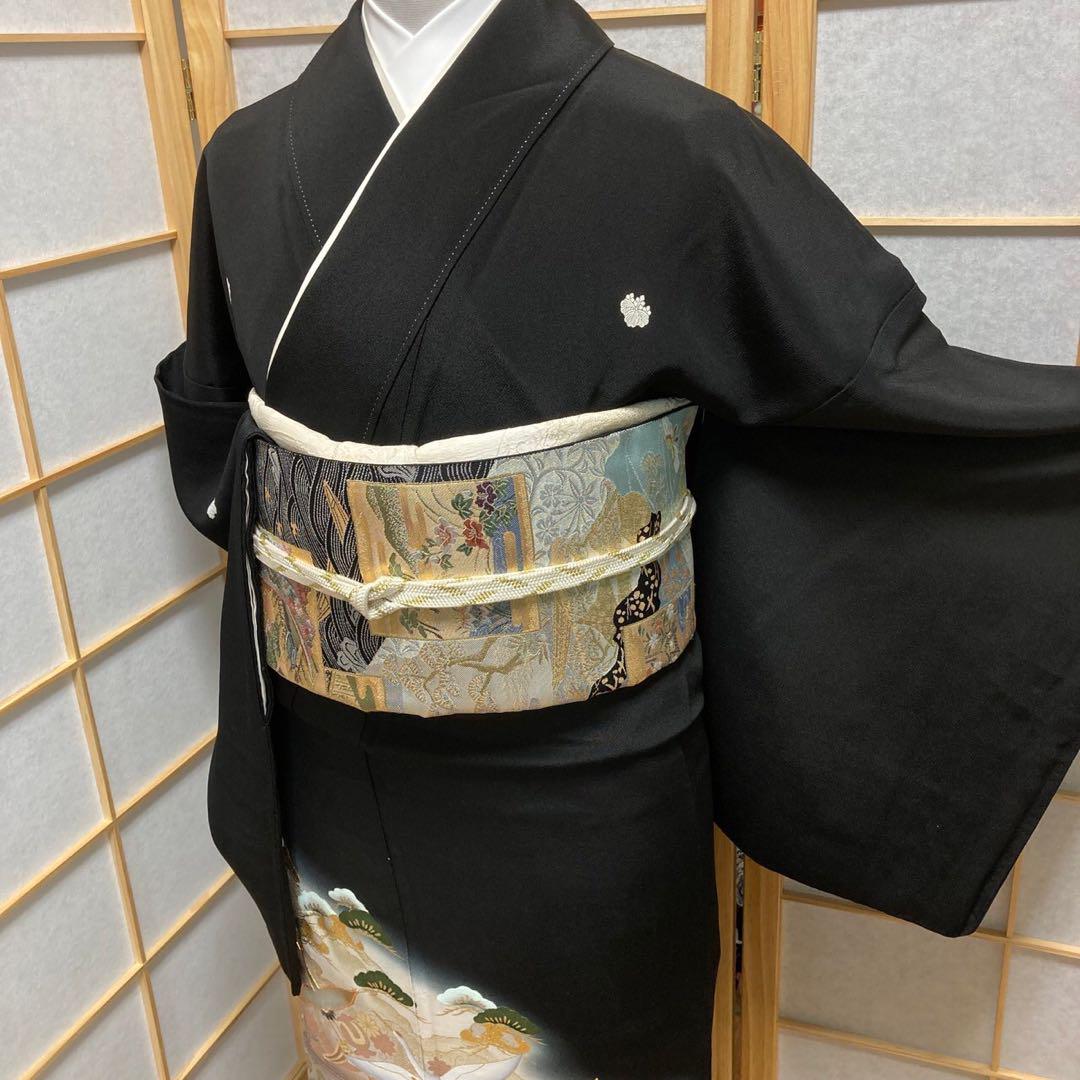 2883# Japanese Tomesode Kimono Vintage Womens Silk Fabric Robe Kimono only sold