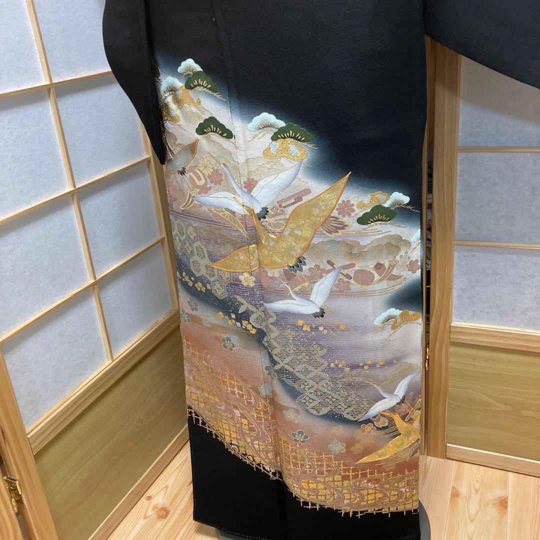 2883# Japanese Tomesode Kimono Vintage Womens Silk Fabric Robe Kimono only sold