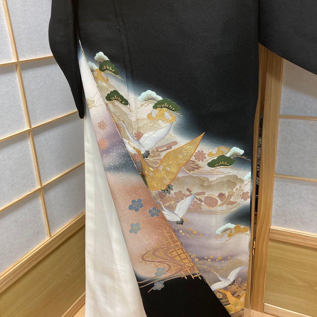 2883# Japanese Tomesode Kimono Vintage Womens Silk Fabric Robe Kimono only sold