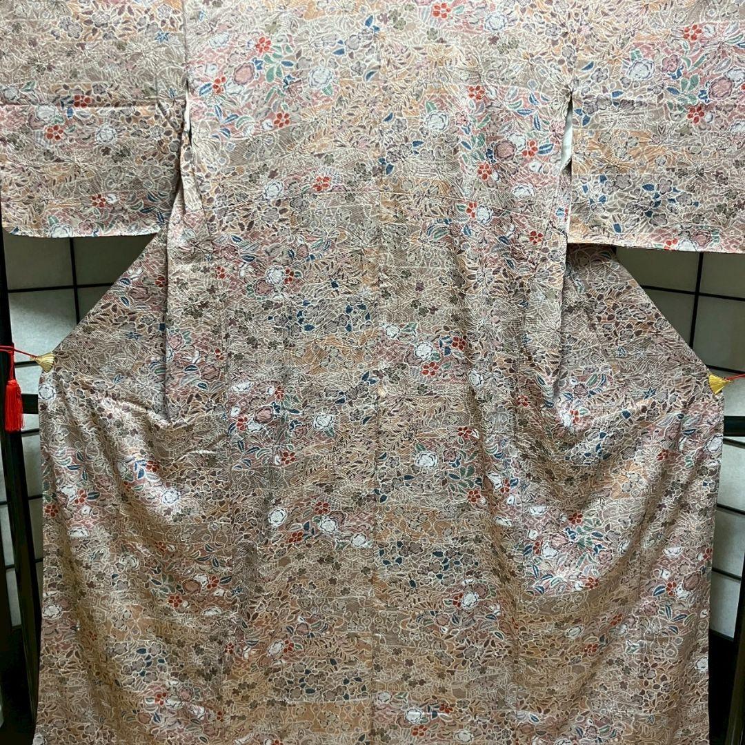 5167# Japanese Kimono Vintage Fabric Pure Silk Robe Women's Traditional