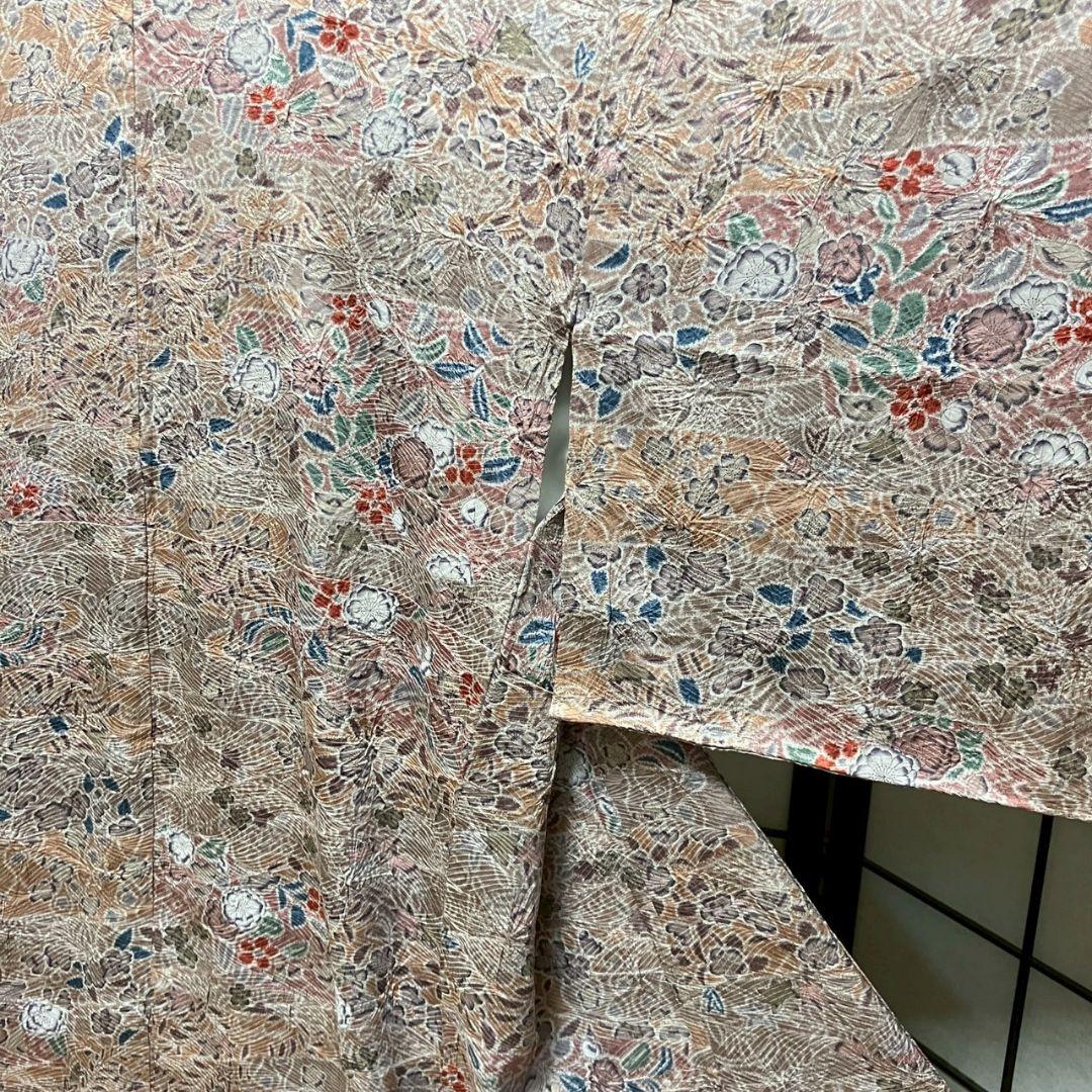 5167# Japanese Kimono Vintage Fabric Pure Silk Robe Women's Traditional