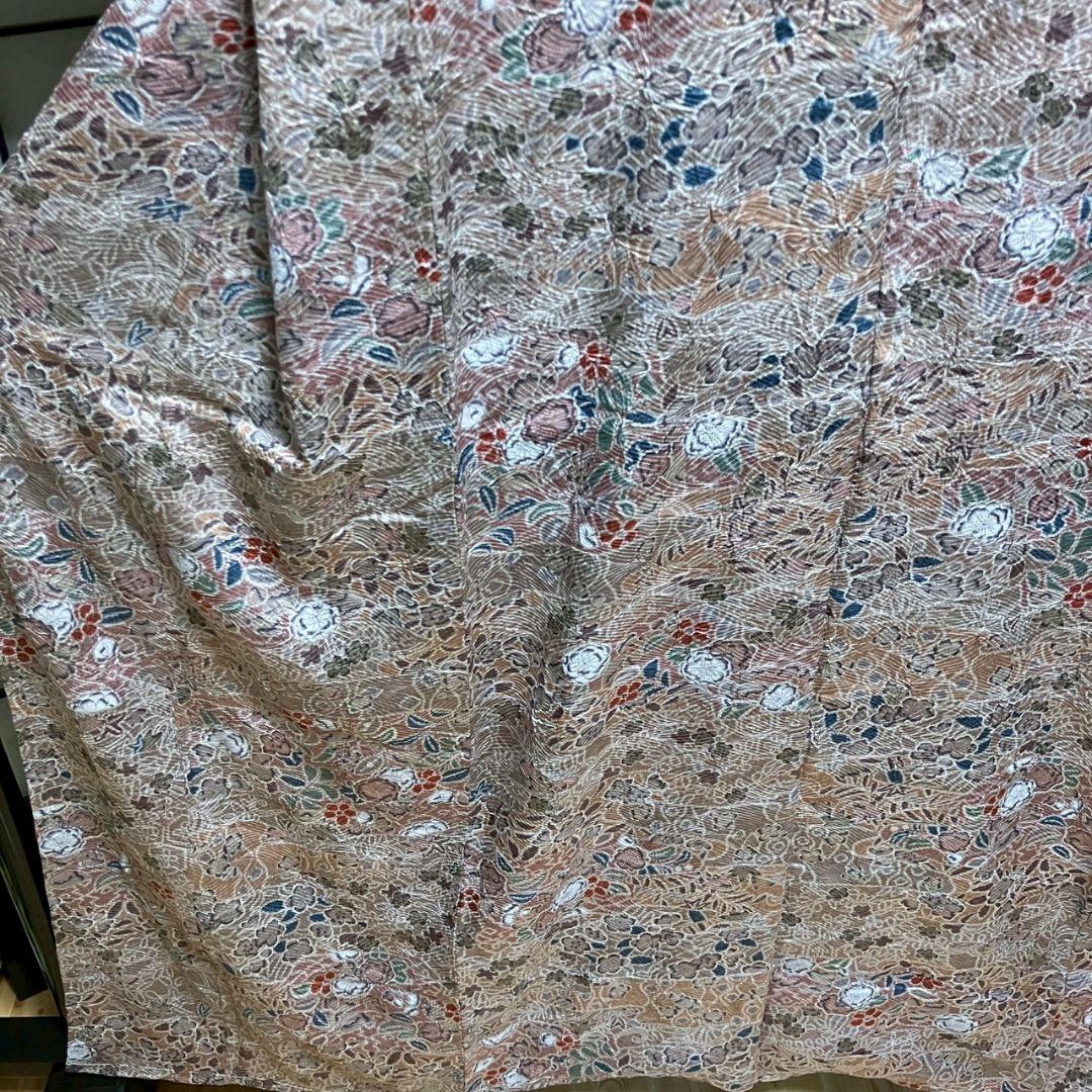 5167# Japanese Kimono Vintage Fabric Pure Silk Robe Women's Traditional