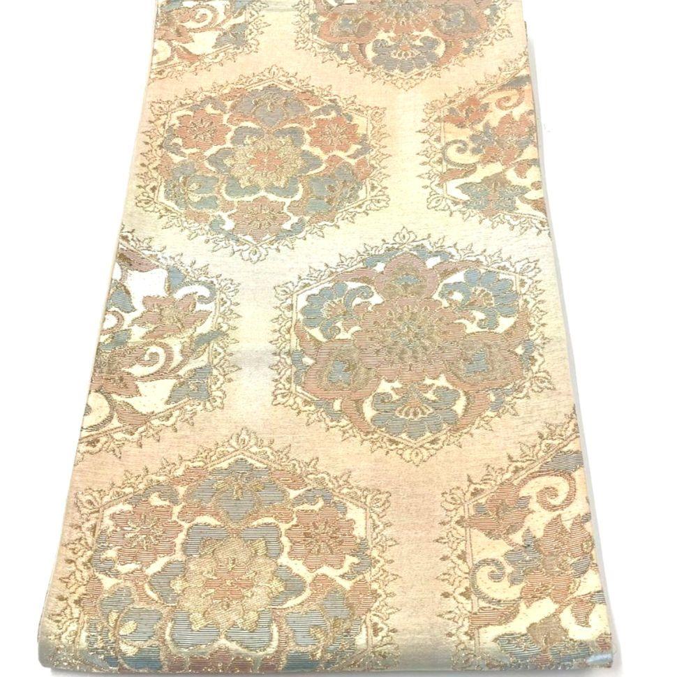 3600# Japanese Vintage Fukuro Obi Belt Kimono Fabric Silk Traditional Gold