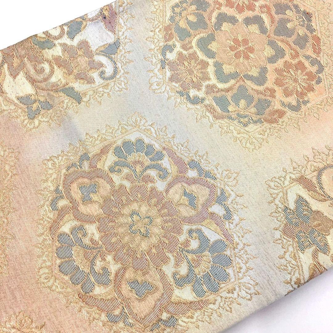 3600# Japanese Vintage Fukuro Obi Belt Kimono Fabric Silk Traditional Gold