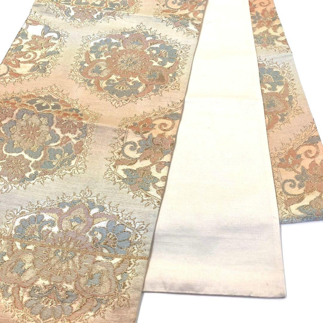 3600# Japanese Vintage Fukuro Obi Belt Kimono Fabric Silk Traditional Gold