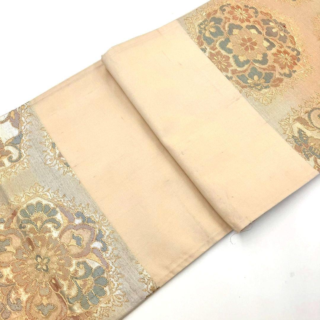 3600# Japanese Vintage Fukuro Obi Belt Kimono Fabric Silk Traditional Gold