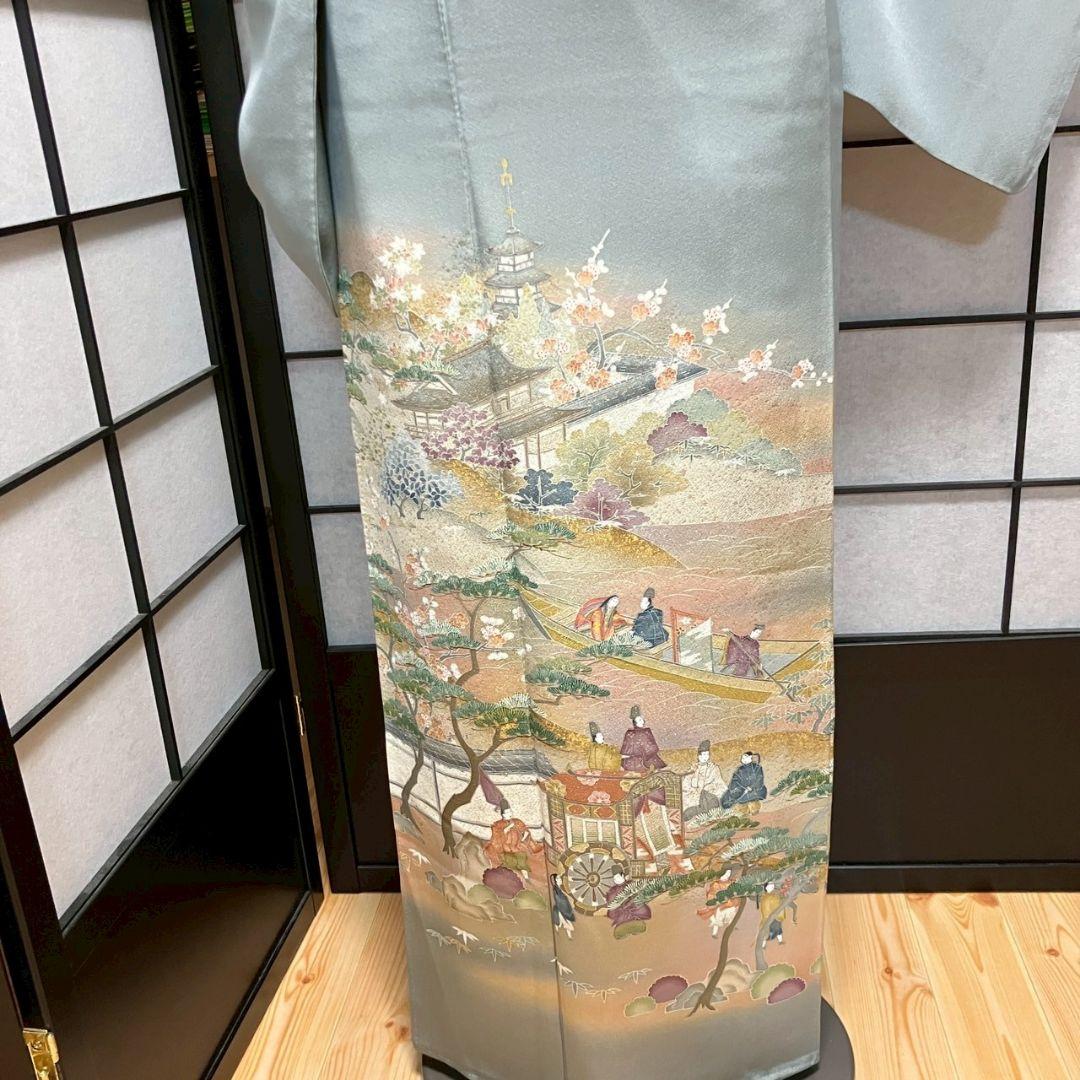 4341# Japanese Tomesode Kimono Vintage Womens Silk Fabric Robe Kimono only sold