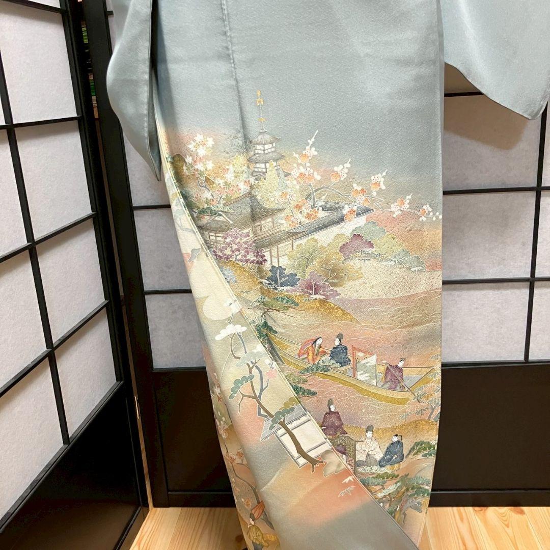 4341# Japanese Tomesode Kimono Vintage Womens Silk Fabric Robe Kimono only sold