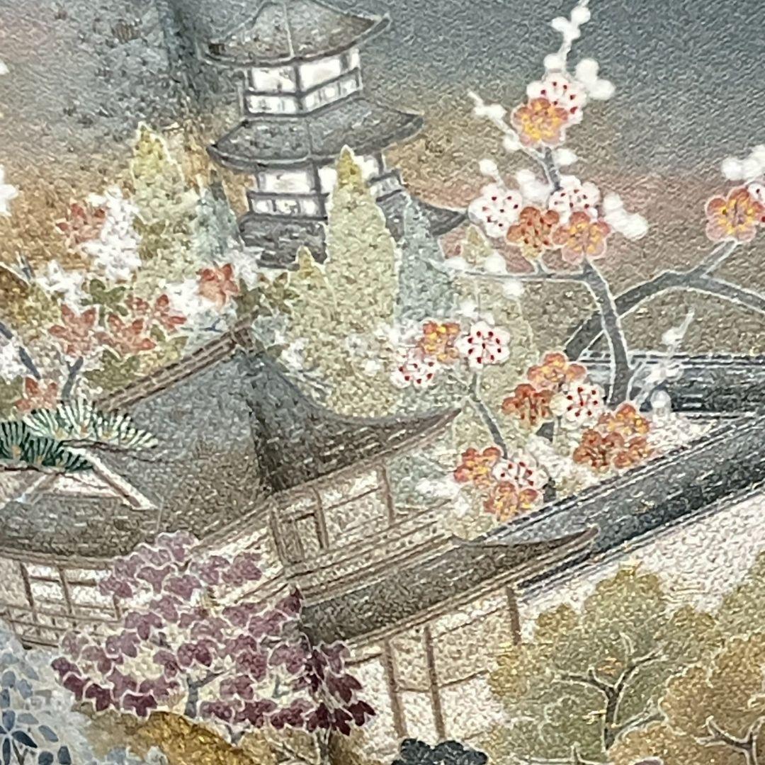 4341# Japanese Tomesode Kimono Vintage Womens Silk Fabric Robe Kimono only sold