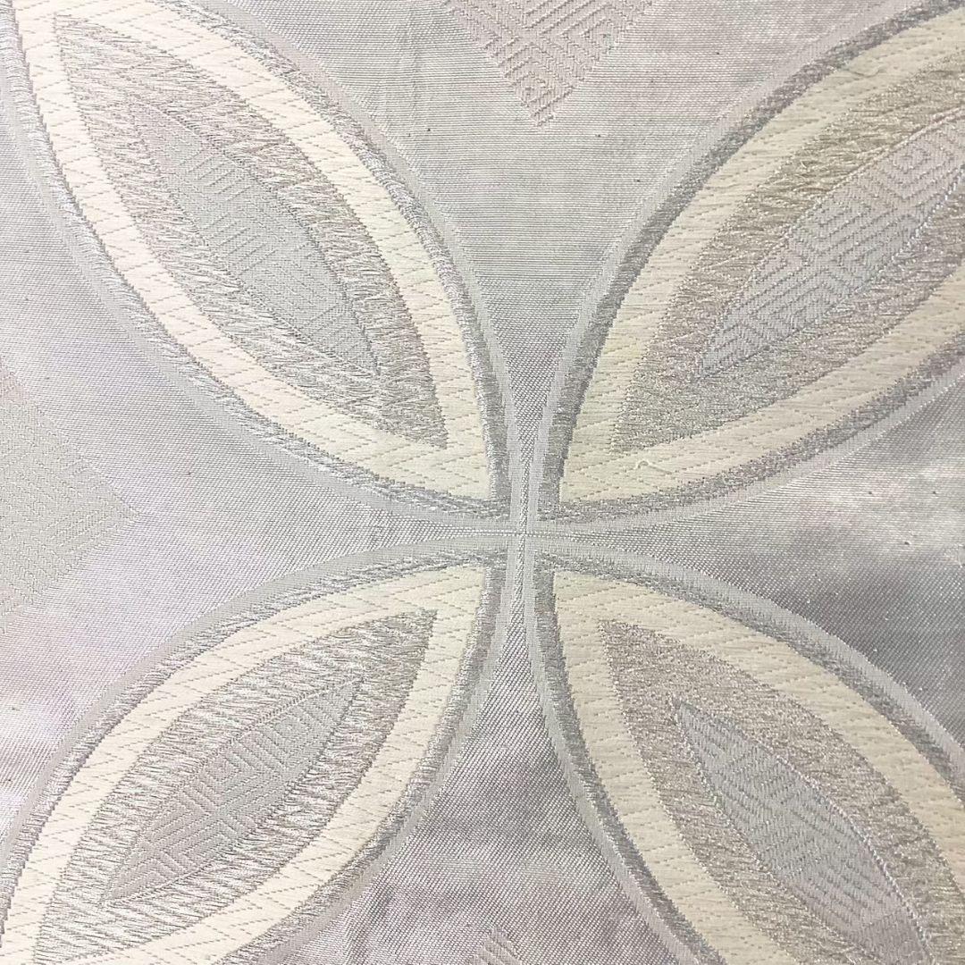 4723# Japanese Vintage Fukuro Obi Belt Kimono Fabric Silk Traditional Silver