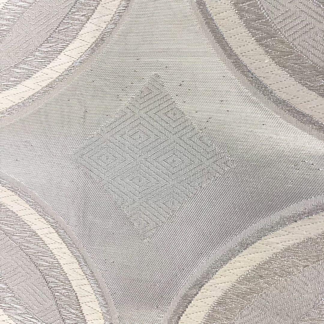 4723# Japanese Vintage Fukuro Obi Belt Kimono Fabric Silk Traditional Silver