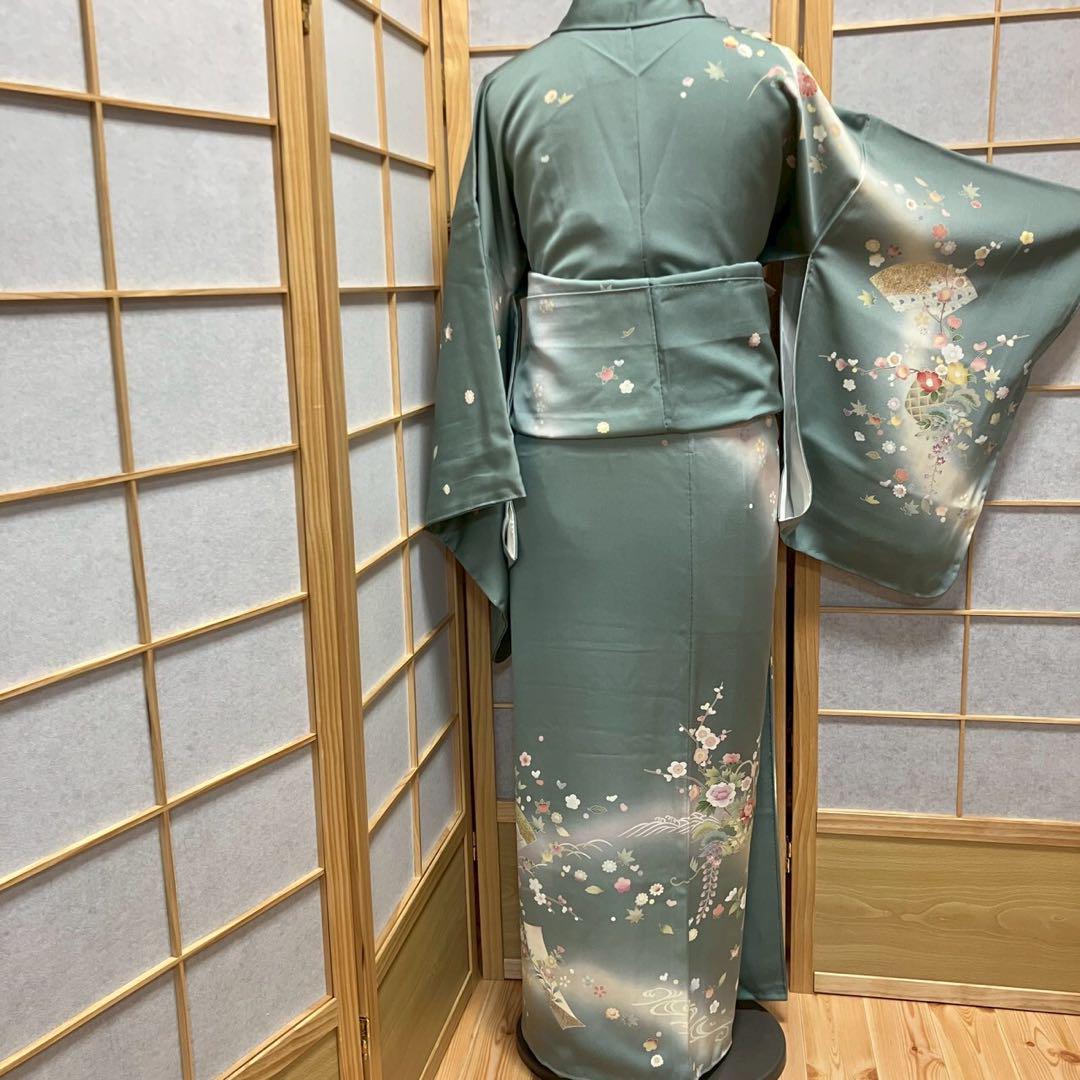 4366# Japanese Kimono Vintage Womens Silk Fabric Robe Kimono only sold