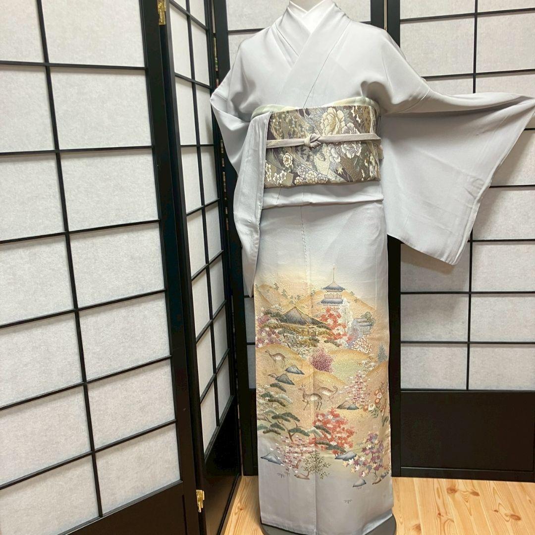 5465# Japanese Tomesode Kimono Vintage Womens Silk Fabric Robe Kimono only sold