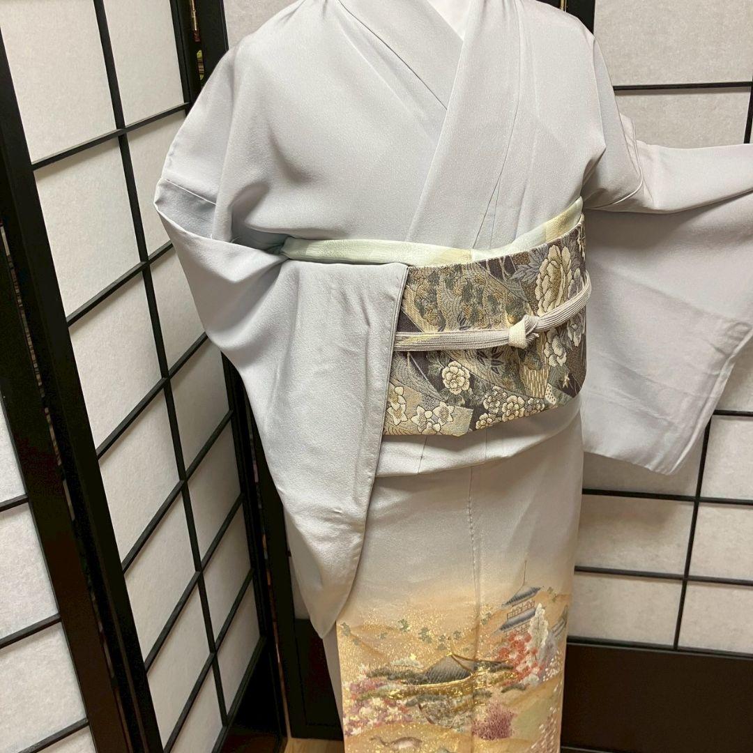 5465# Japanese Tomesode Kimono Vintage Womens Silk Fabric Robe Kimono only sold