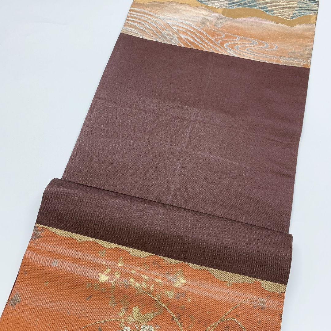 5064# Japanese Vintage Fukuro Obi Belt Kimono Fabric Silk Traditional