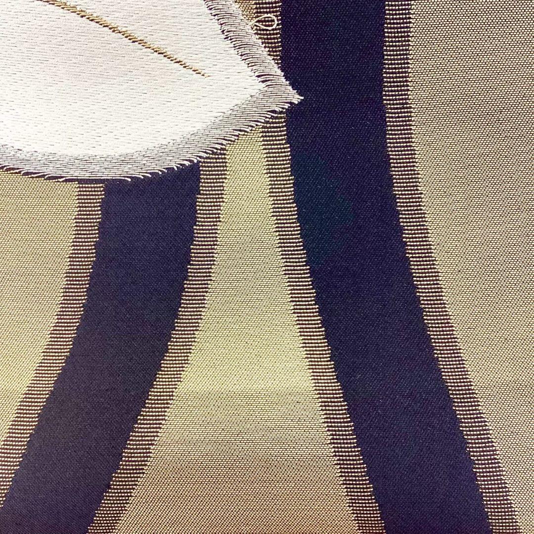 4780# Japanese Vintage Fukuro Obi Belt Kimono Fabric Silk Traditional Black