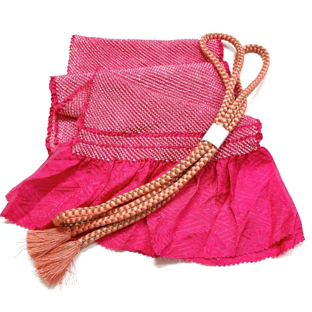 4177# Japanese Kimono Accessory Obiage and Obijime 2-piece Set Silk Shibori