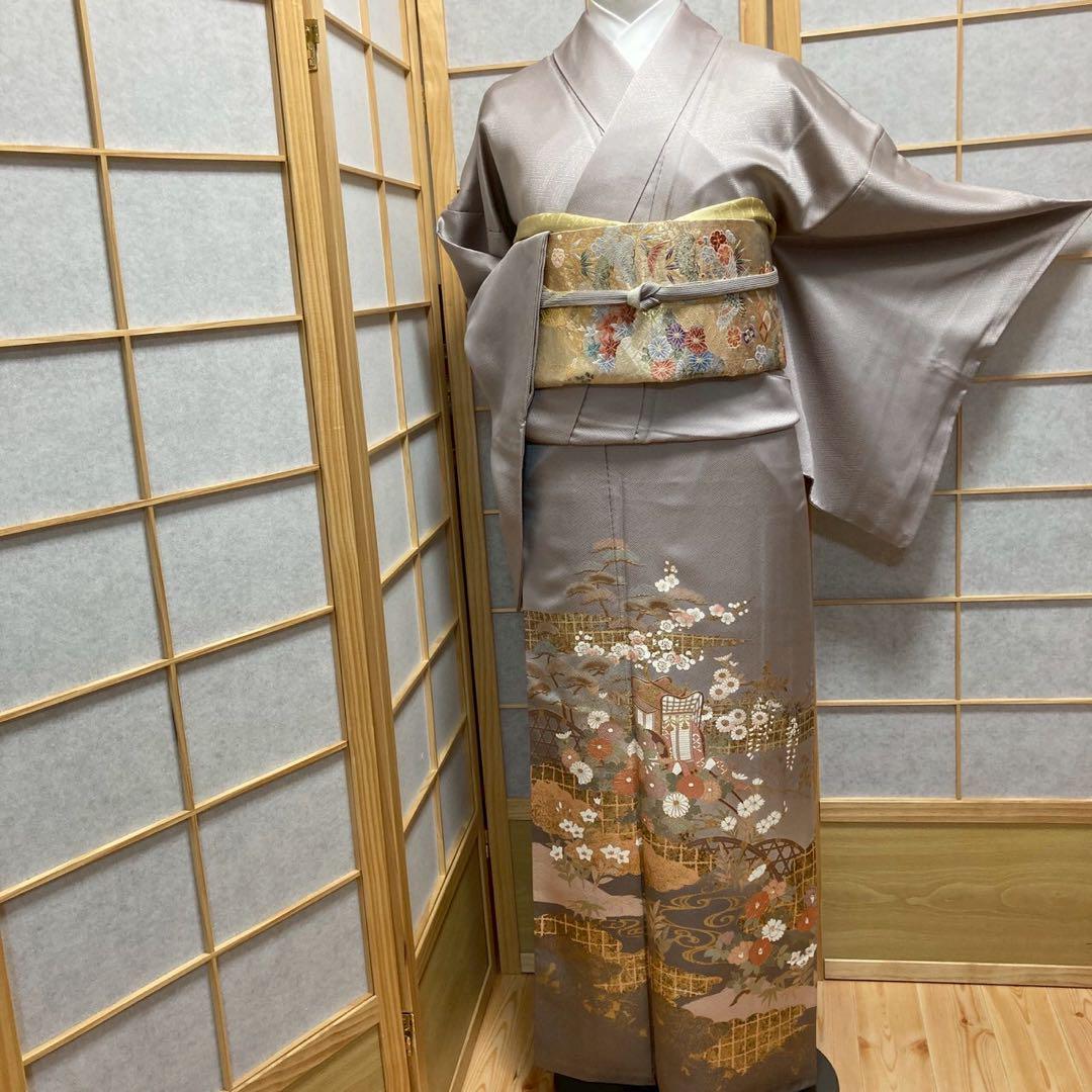 3927# Japanese Tomesode Kimono Vintage Womens Silk Fabric Robe Kimono only sold