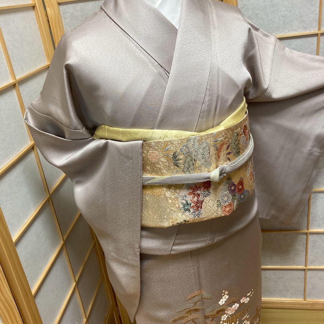 3927# Japanese Tomesode Kimono Vintage Womens Silk Fabric Robe Kimono only sold