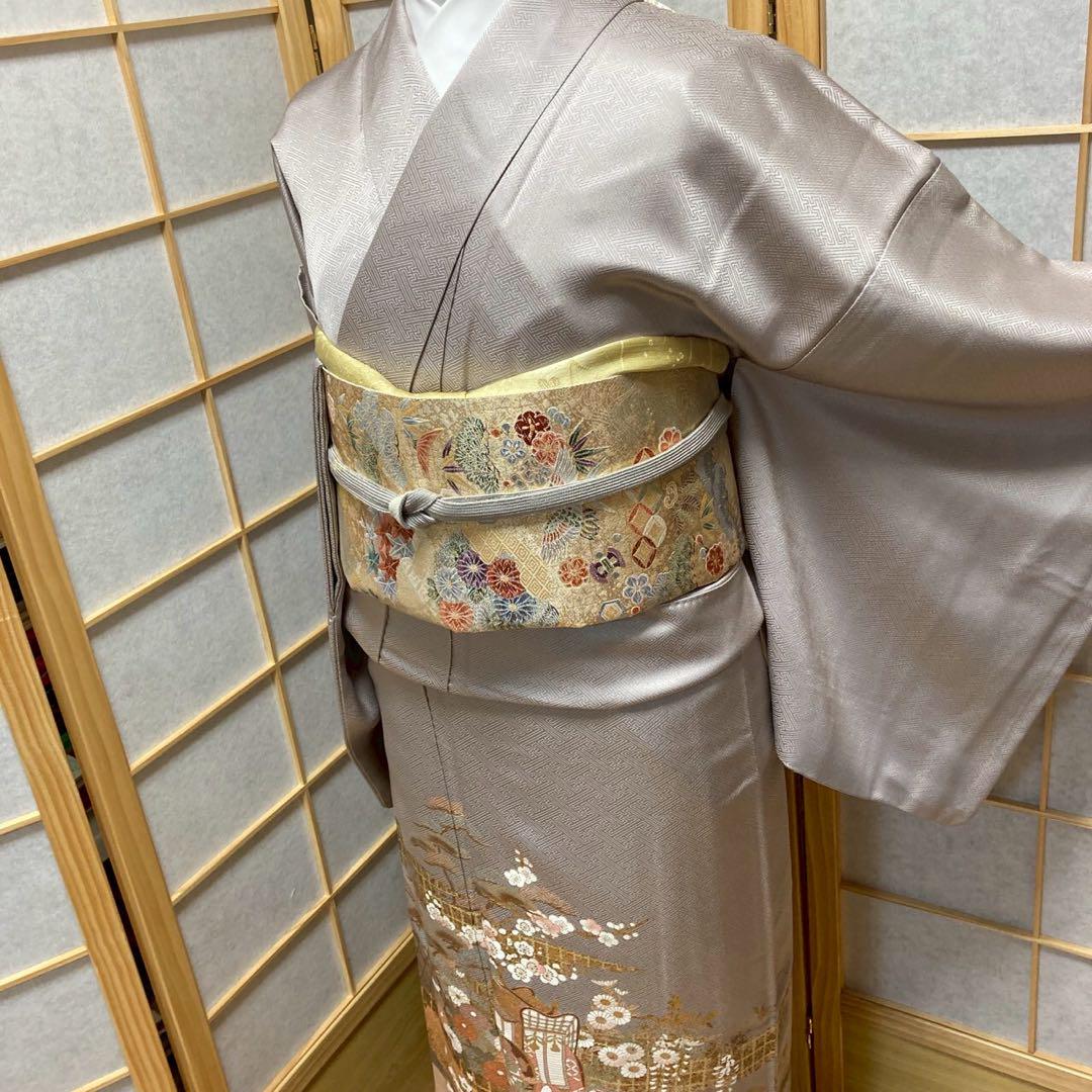 3927# Japanese Tomesode Kimono Vintage Womens Silk Fabric Robe Kimono only sold