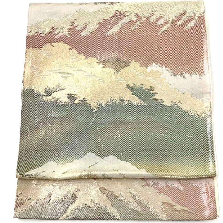 4698# Japanese Vintage Fukuro Obi Belt Kimono Fabric Silk Traditional