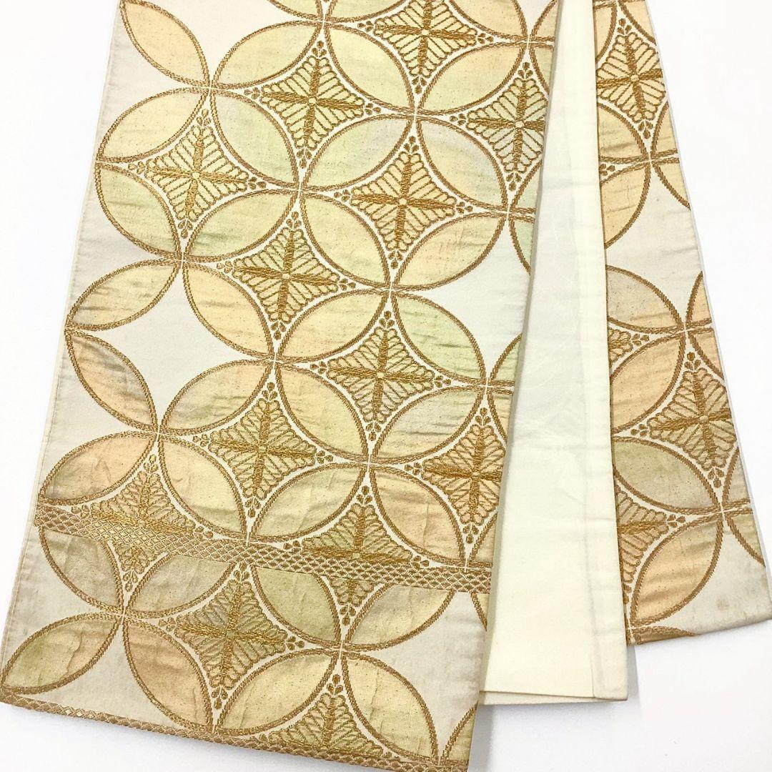 4953# Japanese Vintage Fukuro Obi Belt Kimono Fabric Silk Traditional Untailored