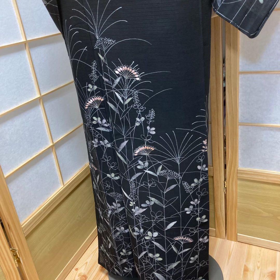0316# Japanese Kimono only sold Vintage Womens Silk Fabric Robe Summer kimono