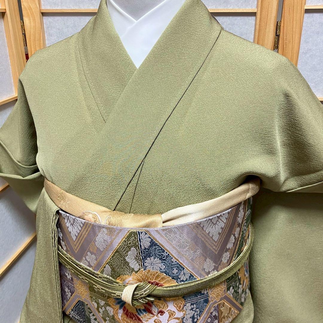 5442# Japanese Kimono Vintage Womens Silk Fabric Robe Kimono only sold Unused